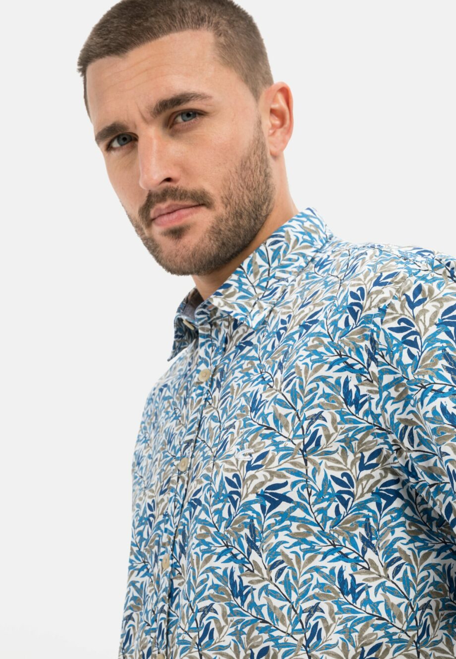 Camel active Kurzarm Hemd mit Allover Print, night blue