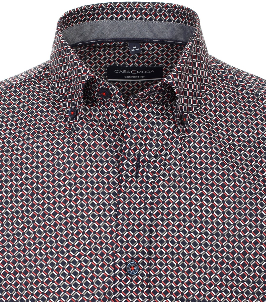 Casa Moda Freizeithemd Kurzarm, blau