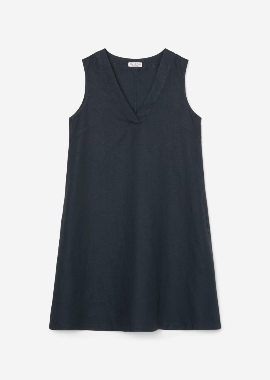 MARC O’POLO Ärmelloses Leinen-Kleid in beschwingter A-Linie,
deep sky