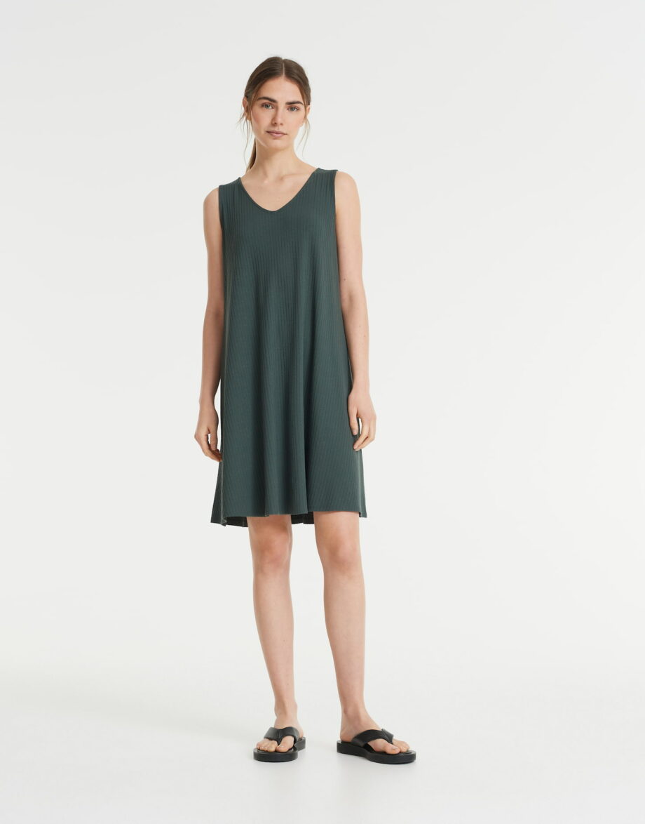 OPUS Kleid Winga rib, caper