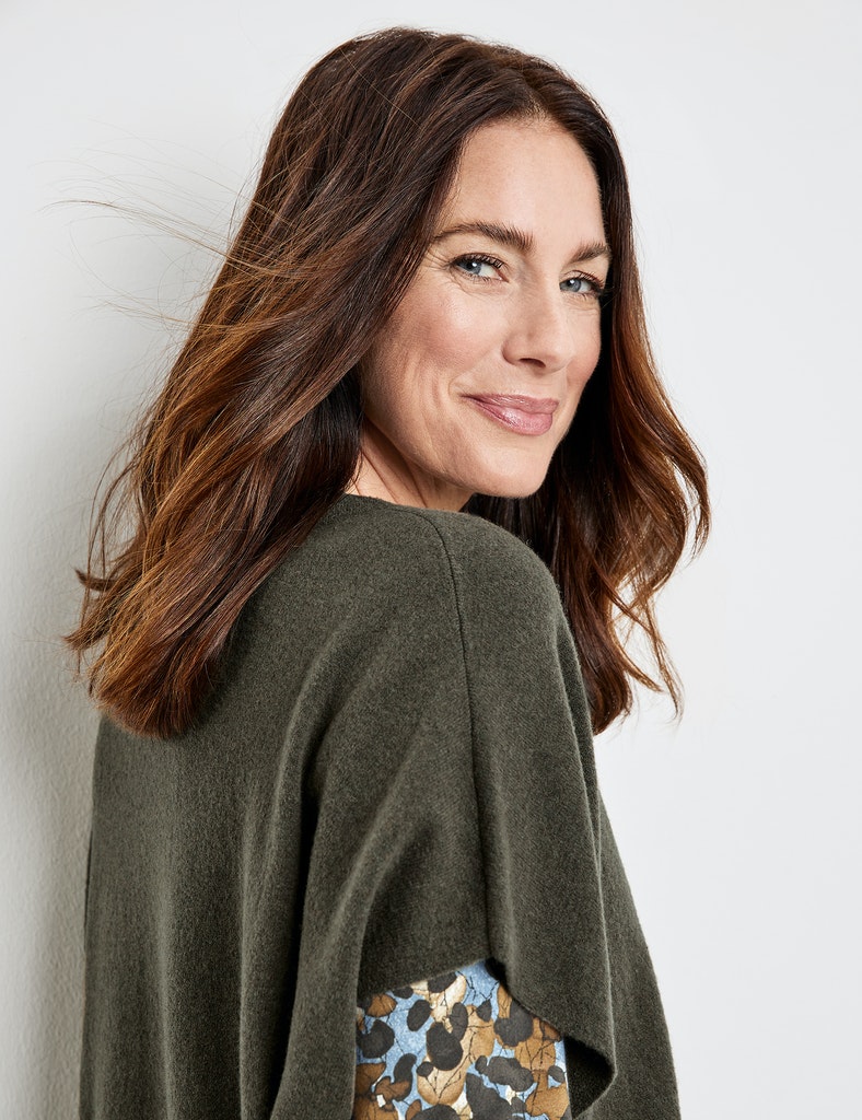 GERRYWEBER Pullunder mit überschnittener Schulter, cedar melange