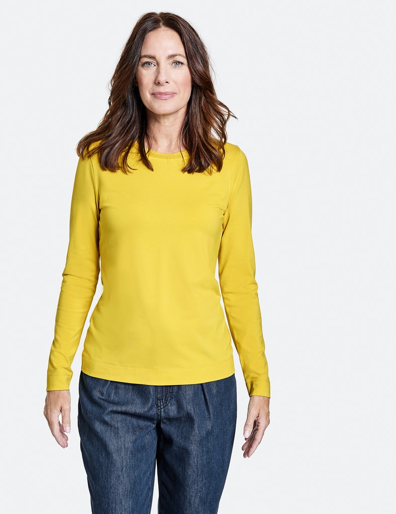 GERRY WEBER Basic Langarmshirt, mustard