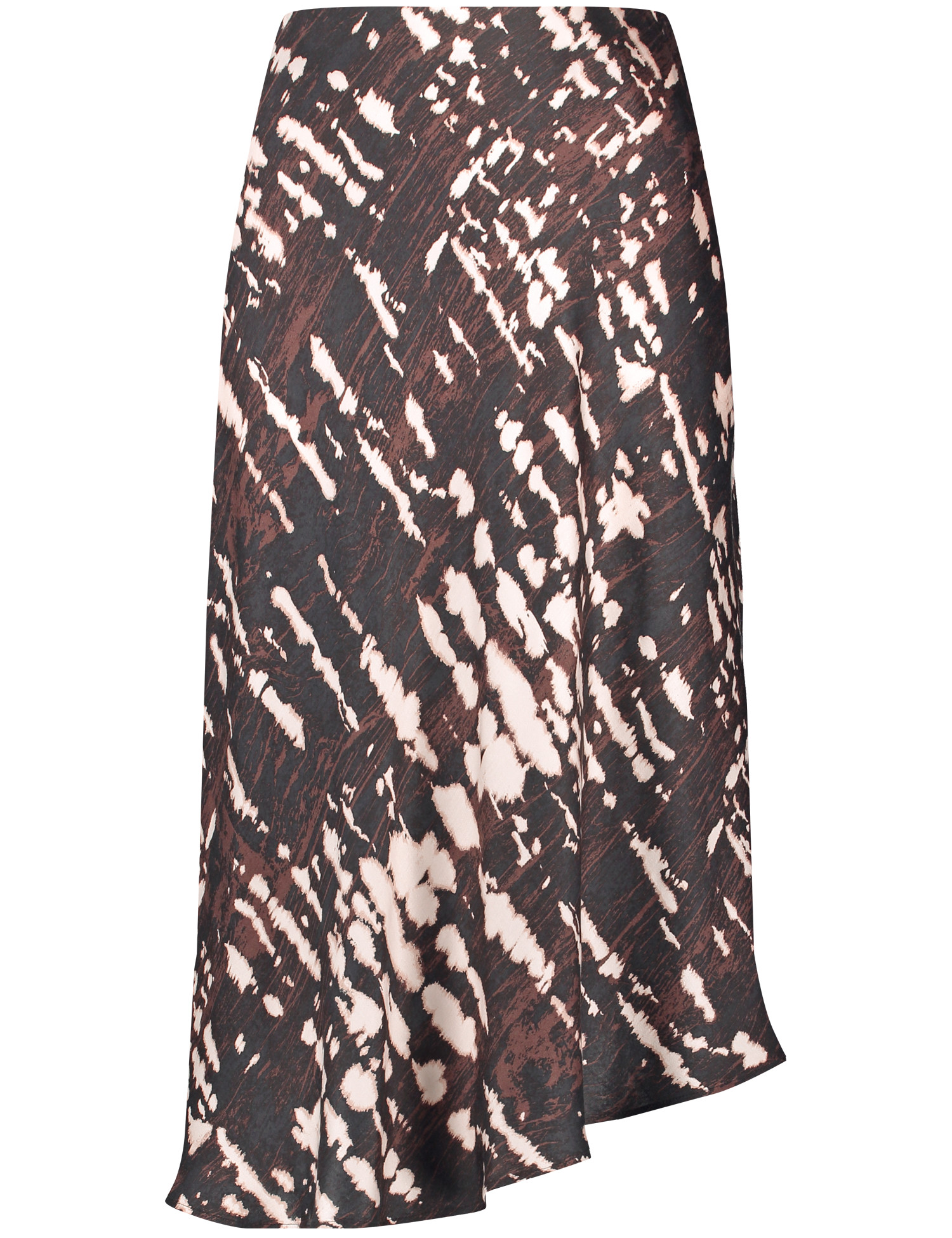 GERRY WEBER Asymmetrischer Rock, braun/ecru/weiss druck
