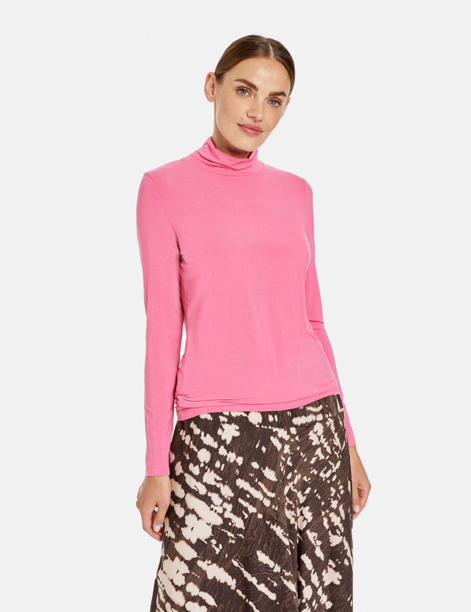 GERRY WEBER
      Langarmshirt mit Faltenturtle, rose pink