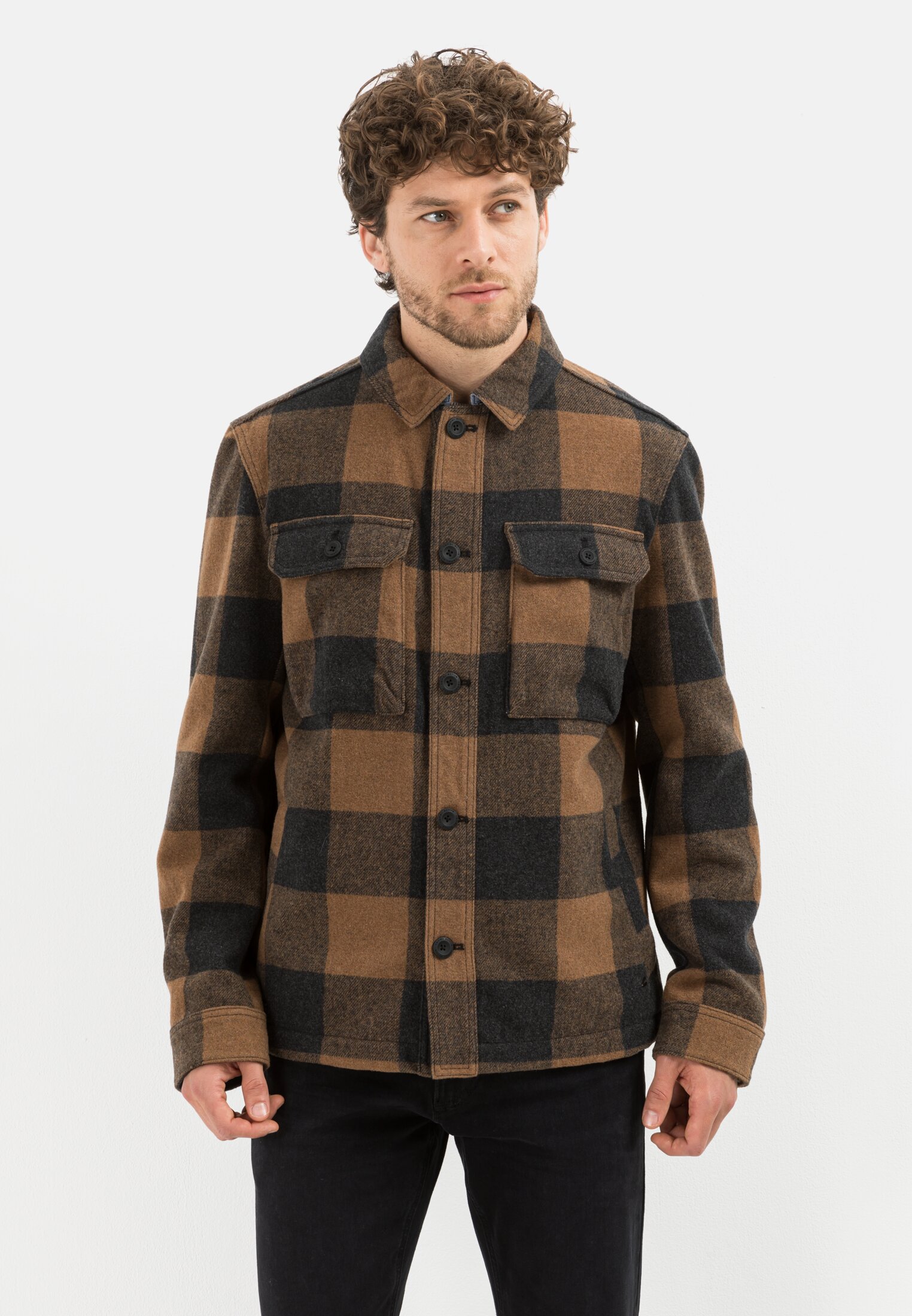 Camel active Indoorjacke aus einer Wollmischung, rust