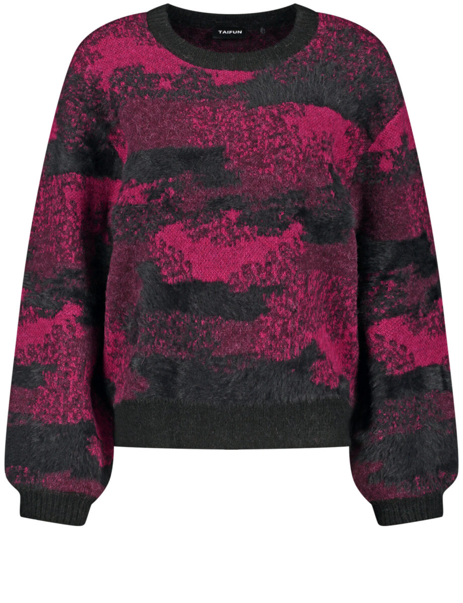 TAIFUN Pullover mit flauschigen Details