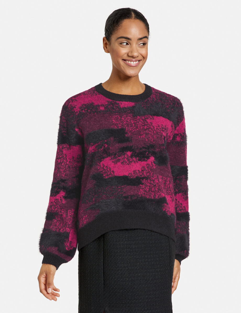 TAIFUN Pullover mit flauschigen Details