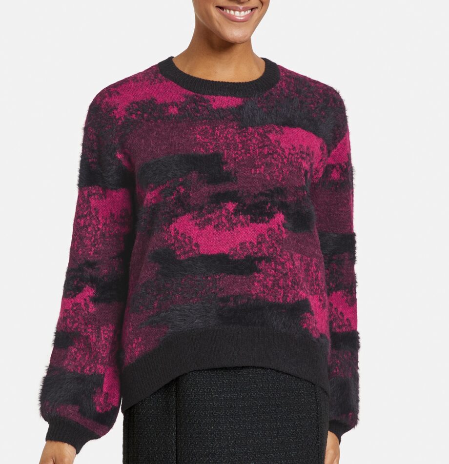 TAIFUN Pullover mit flauschigen Details