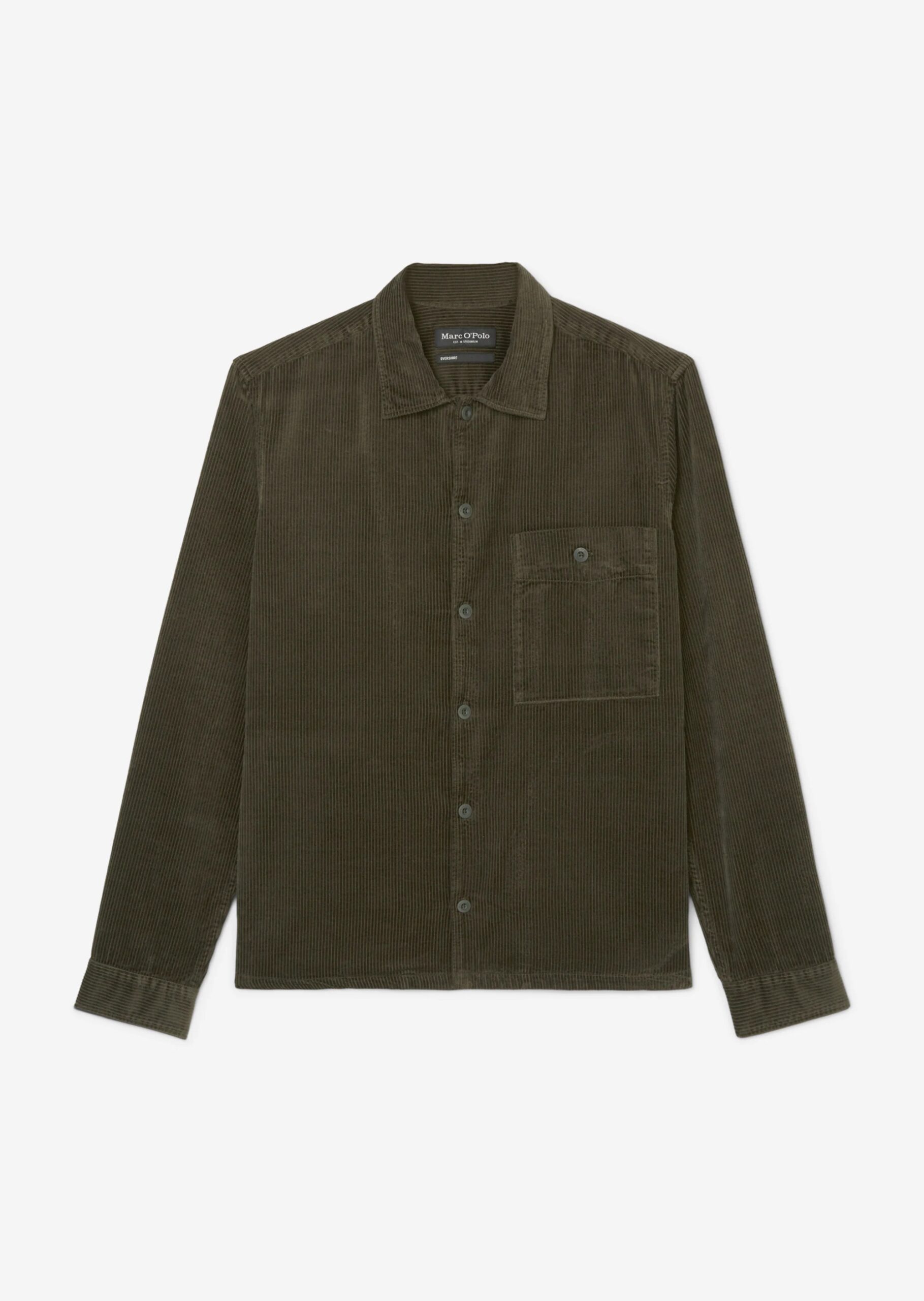 MARC O'POLO Kord-Langarm-Hemd regular aus reiner Bio-Baumwolle, copley  brown - Hartmann Mode Shop