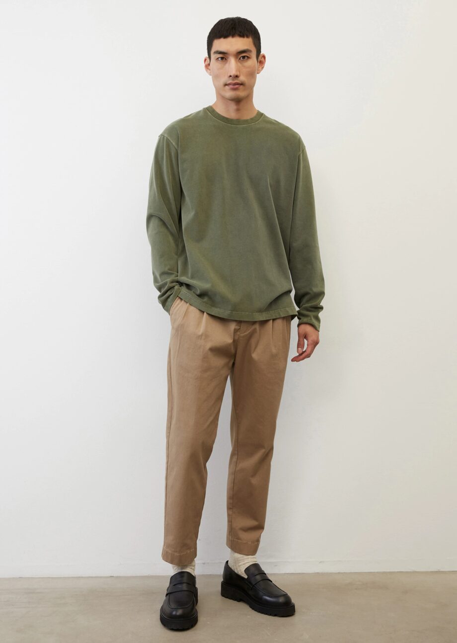 MARC O’POLO Longsleeve relaxed aus softer Bio-Baumwolle, olivia gray