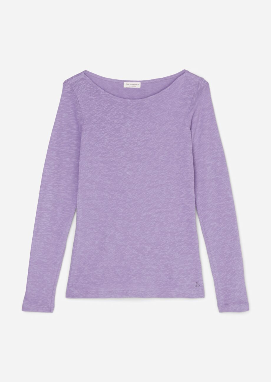 MARC O’POLO Longsleeve regular aus Organic Cotton Slub Jersey, sunbleached purple