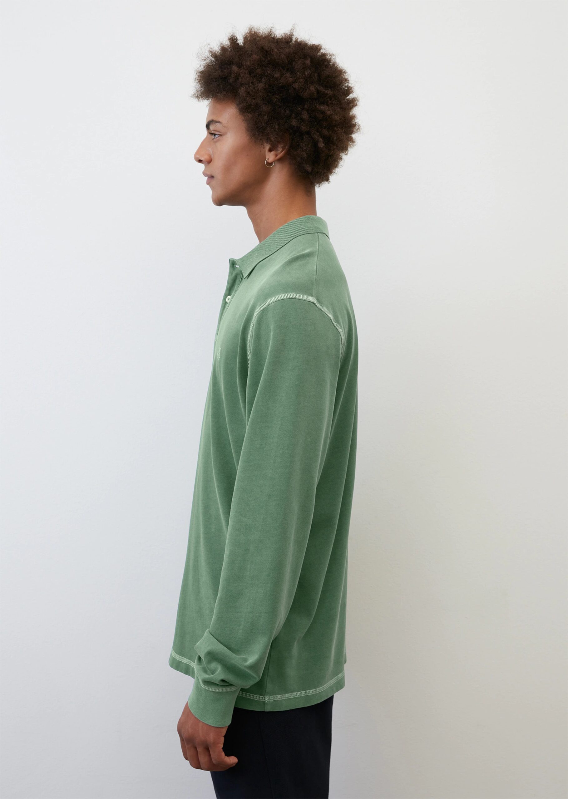 MARC O’POLO Langarm-Poloshirt regular aus softer Bio-Baumwolle