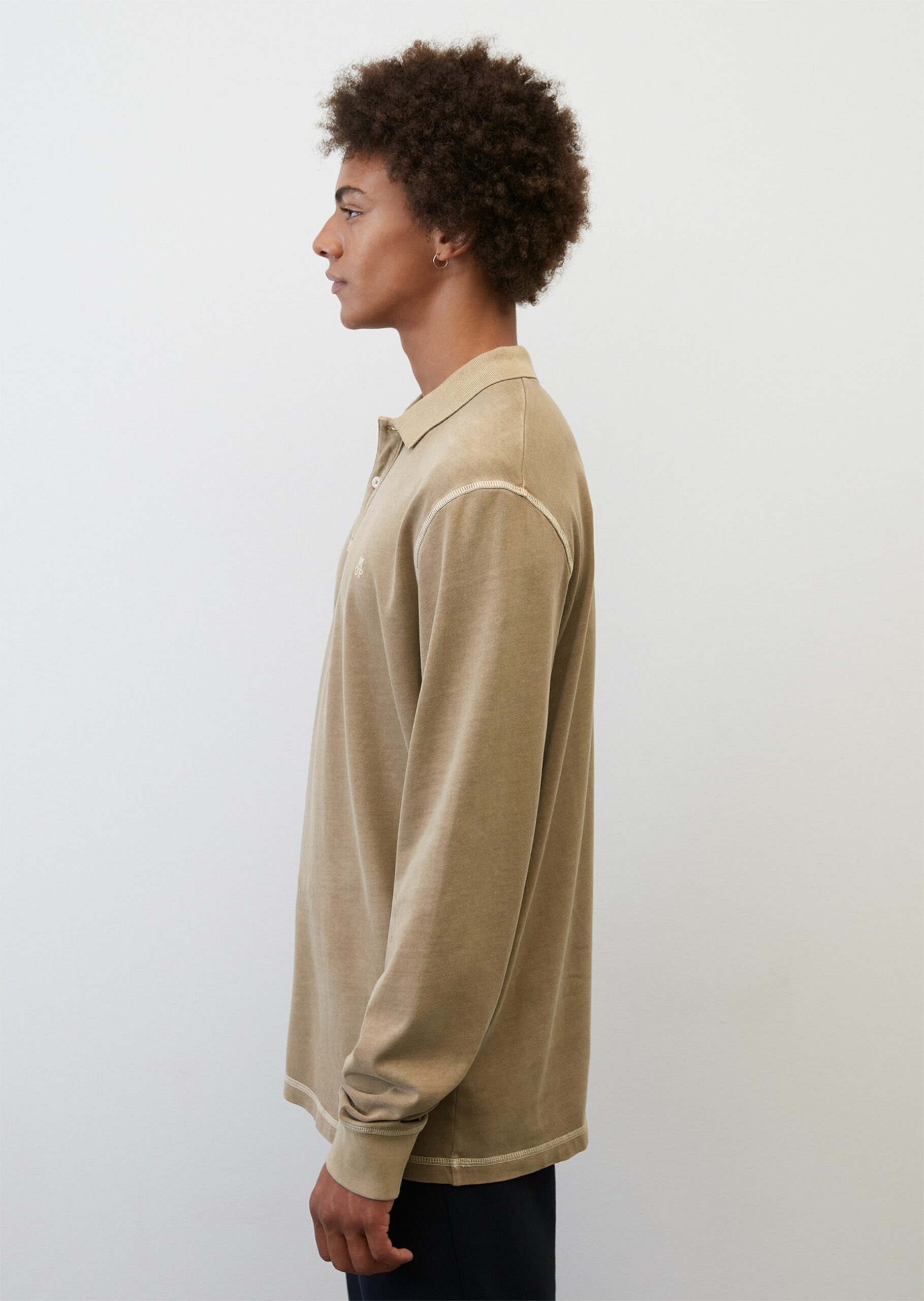 MARC O’POLO Langarm-Poloshirt regular aus softer Bio-Baumwolle
