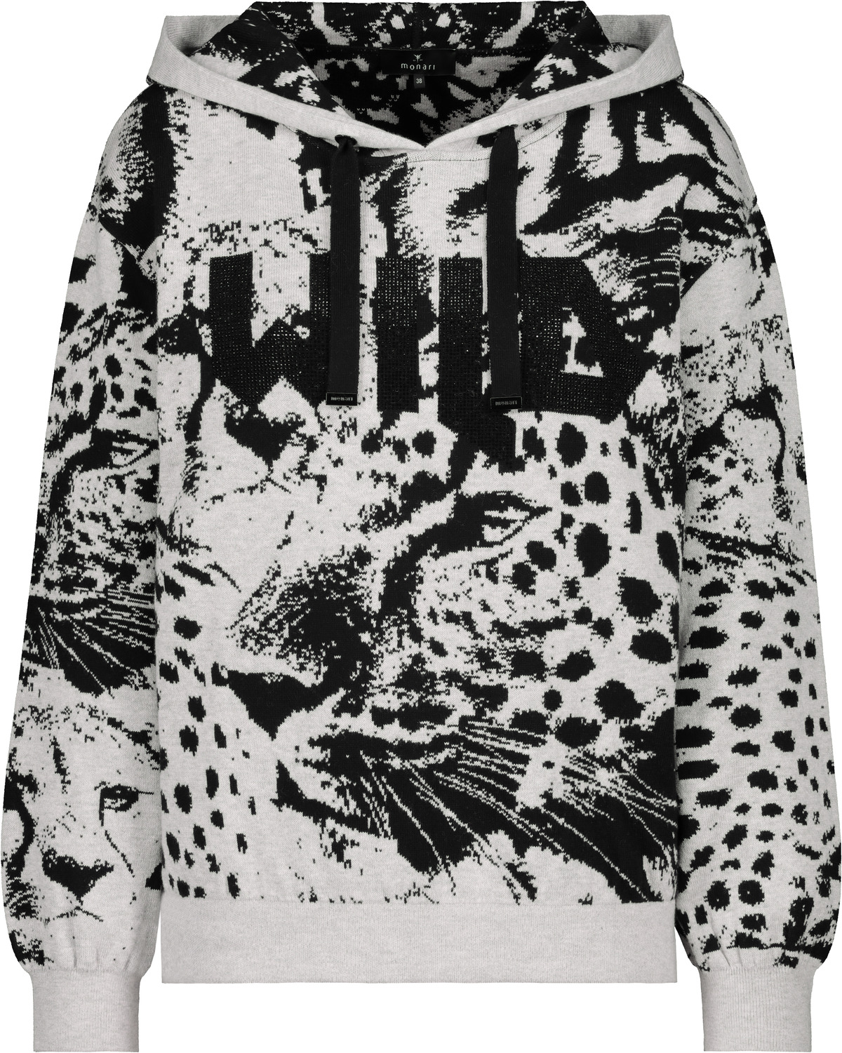 Monari Pullover, steel melange gemustert