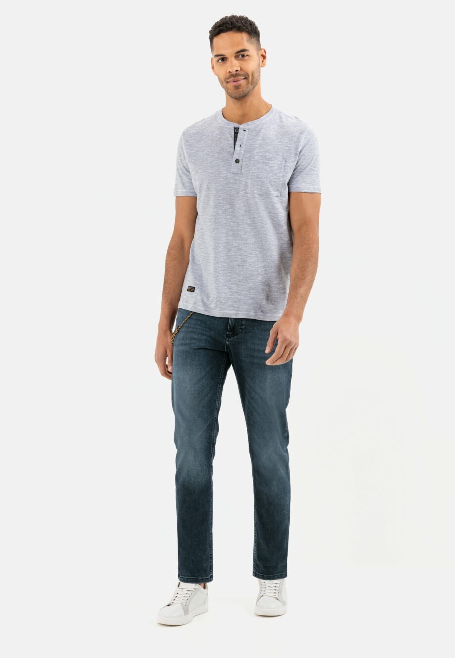 Camel active Henleyshirt aus reiner Baumwolle