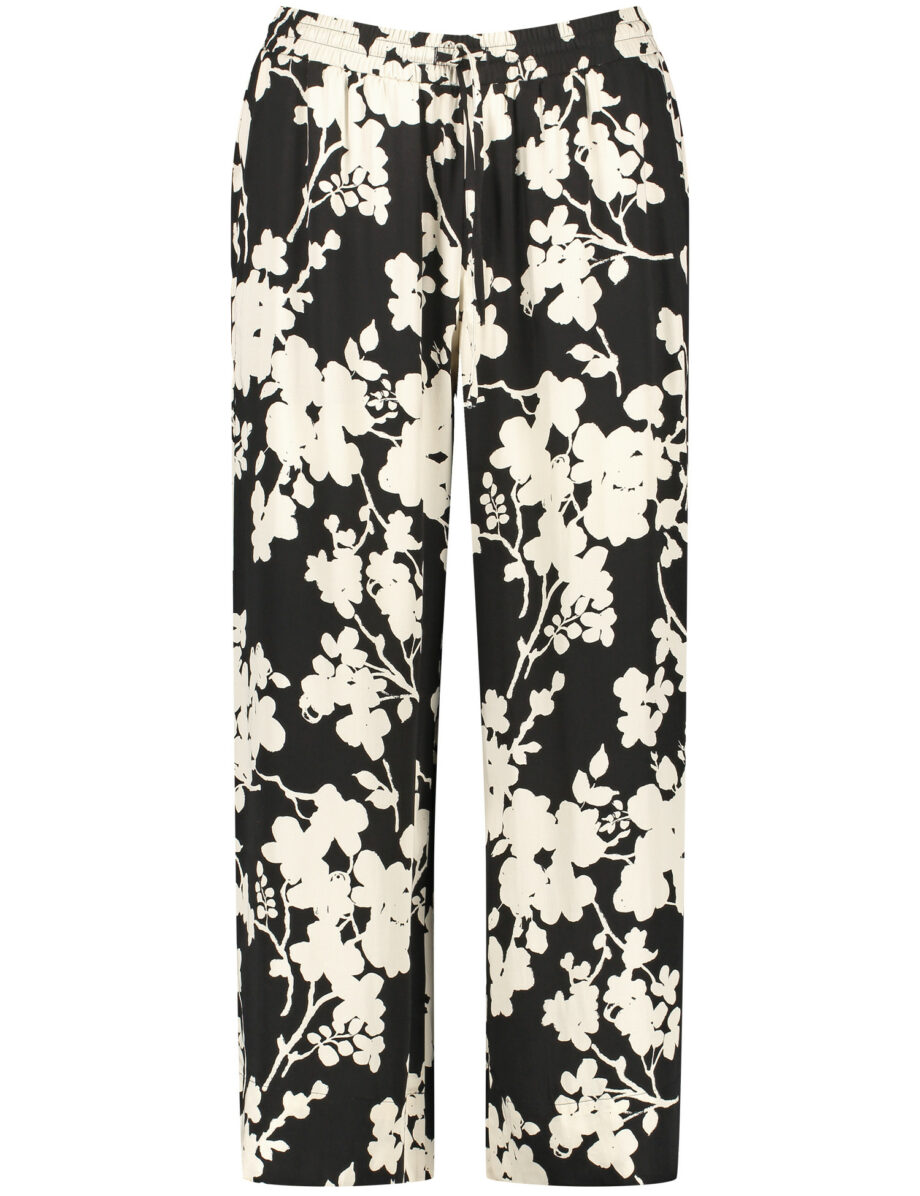 TAIFUN Weite 3/4 Hose mit Floral-Dessin Palazzo