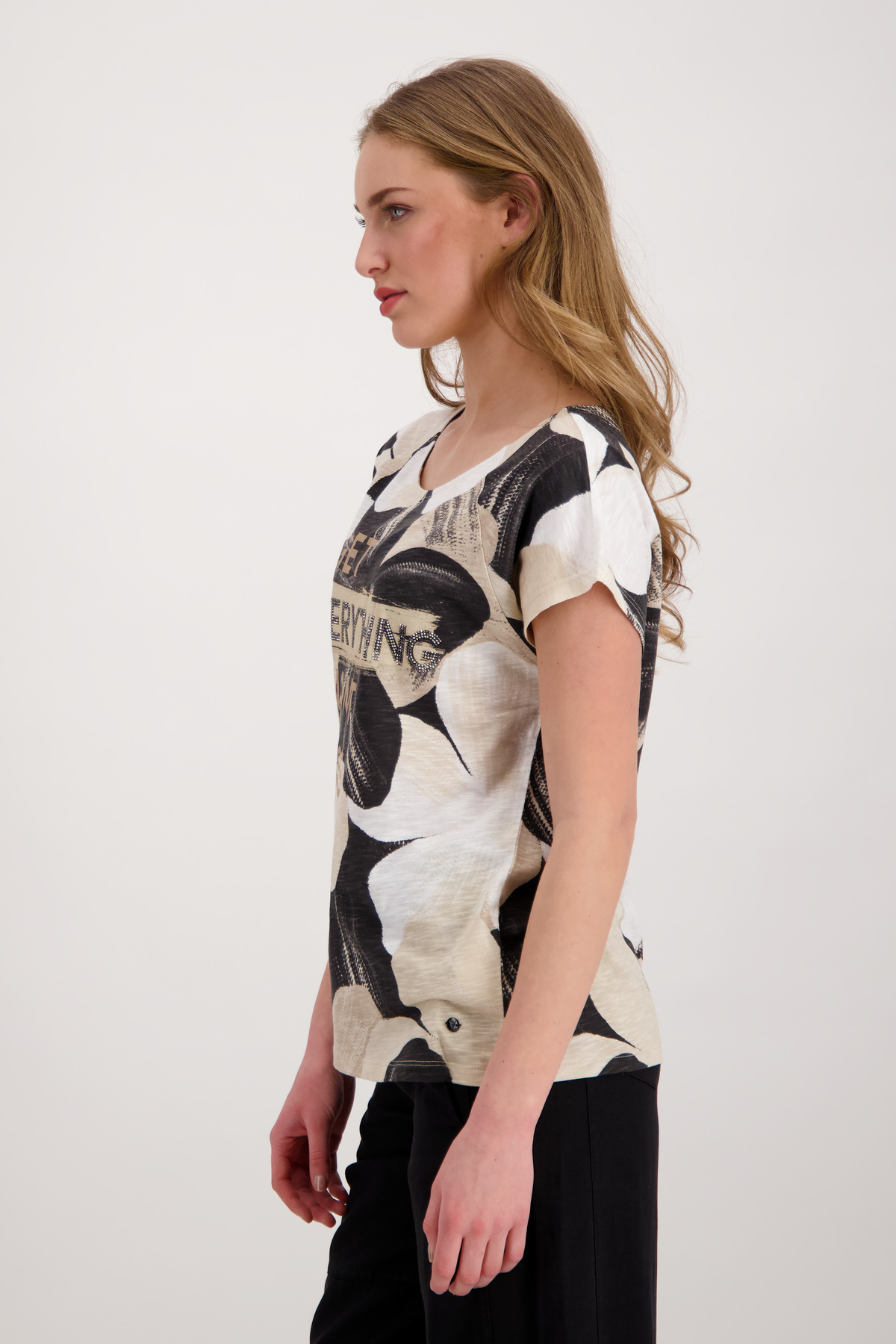 Monari T-Shirt, beach gemustert