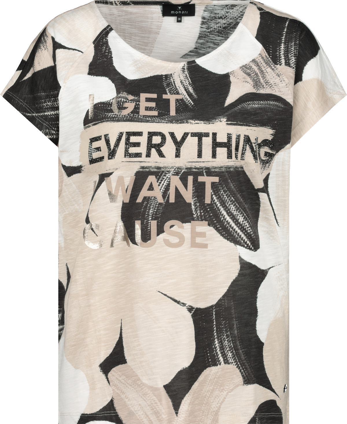 Monari T-Shirt, beach gemustert