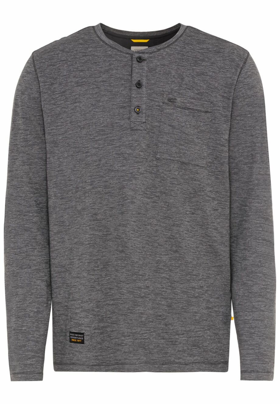 Camel active Langarm Henleyshirt aus reiner Baumwolle