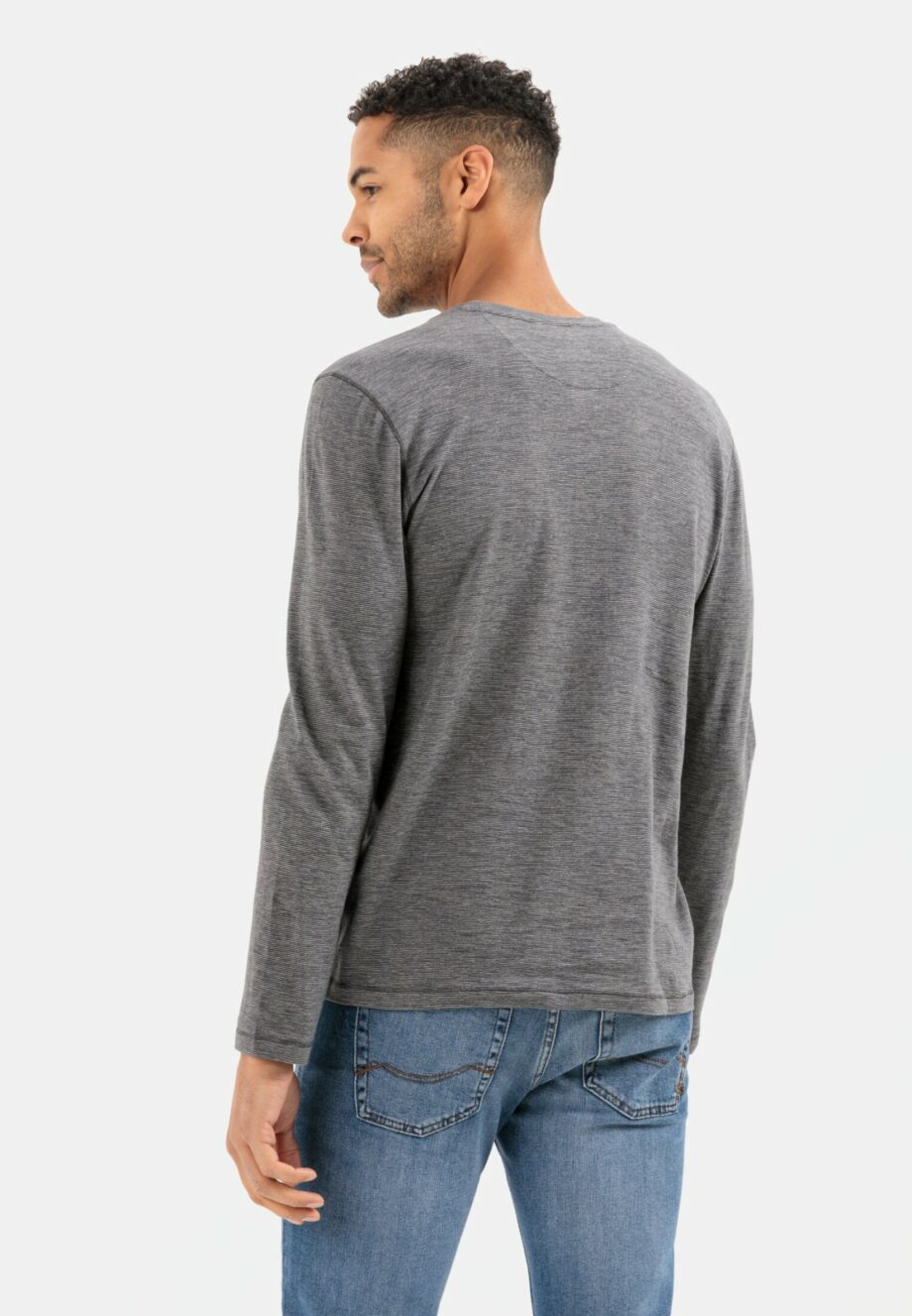 Camel active Langarm Henleyshirt aus reiner Baumwolle