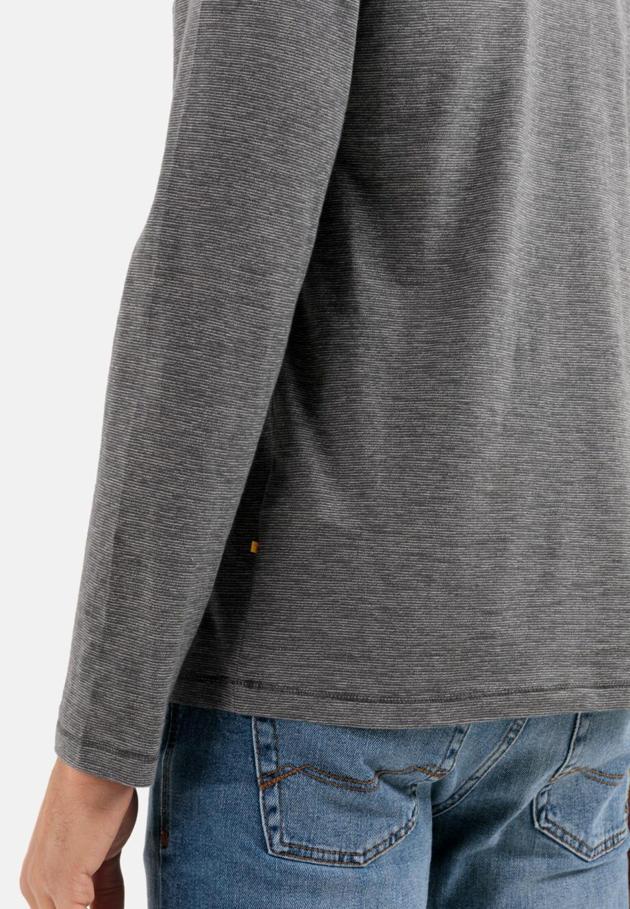 Camel active Langarm Henleyshirt aus reiner Baumwolle