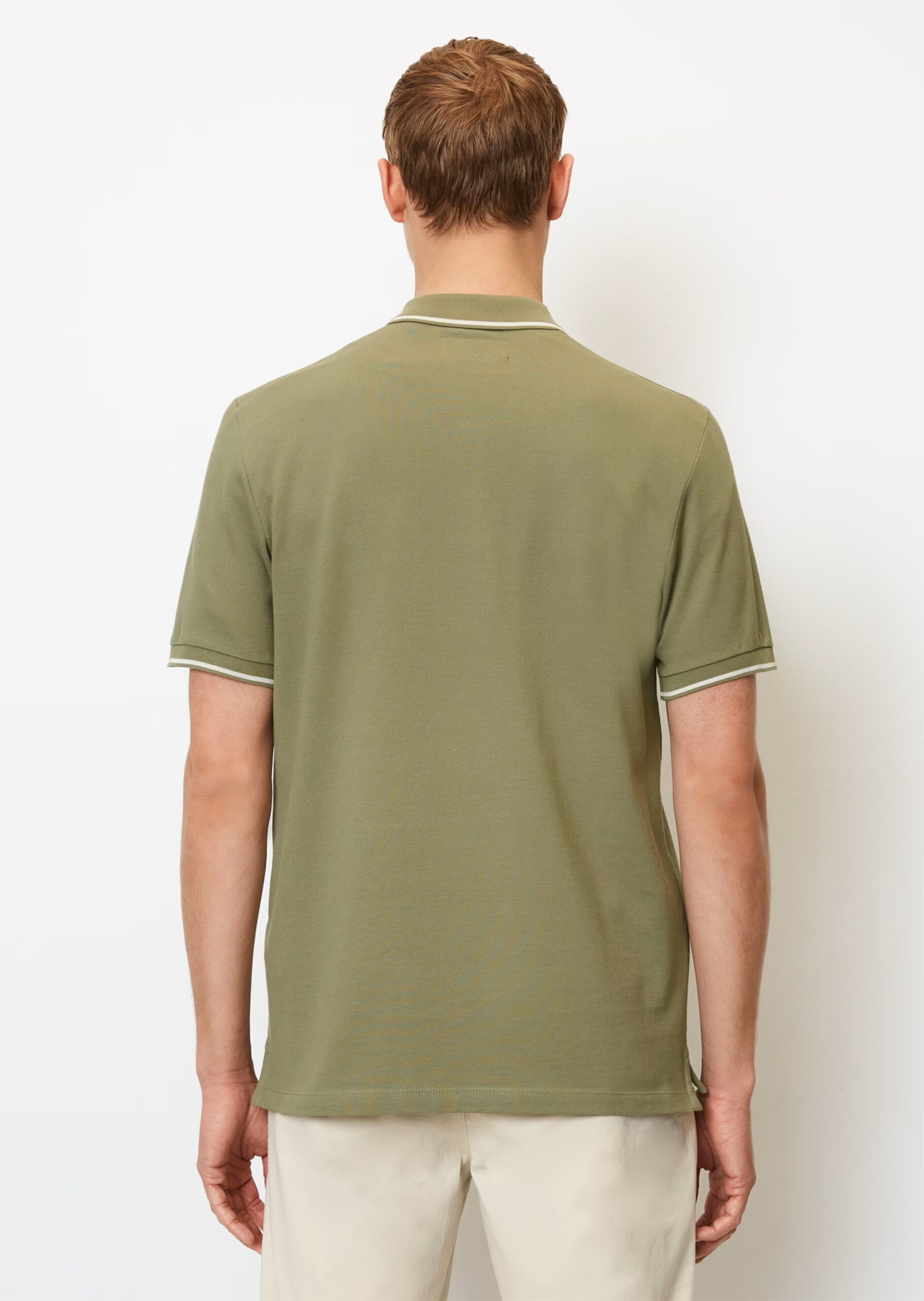 MARC O’POLO Kurzarm-Poloshirt Piqué regular aus Organic Cotton, olive