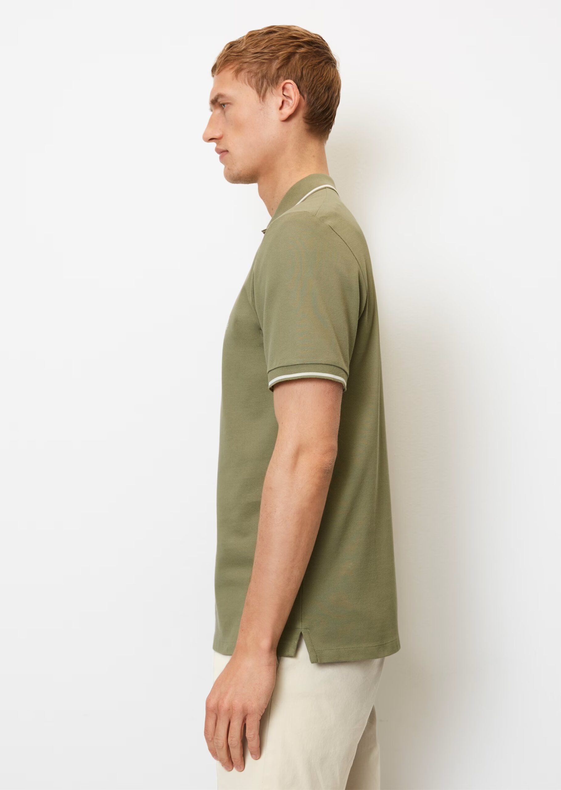 MARC O’POLO Kurzarm-Poloshirt Piqué regular aus Organic Cotton, olive