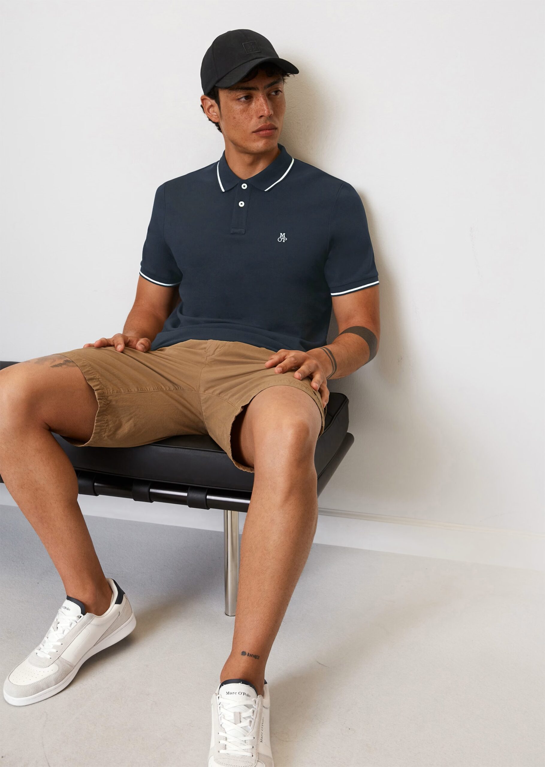 MARC O’POLO Kurzarm-Poloshirt Piqué regular aus Organic Cotton, olive