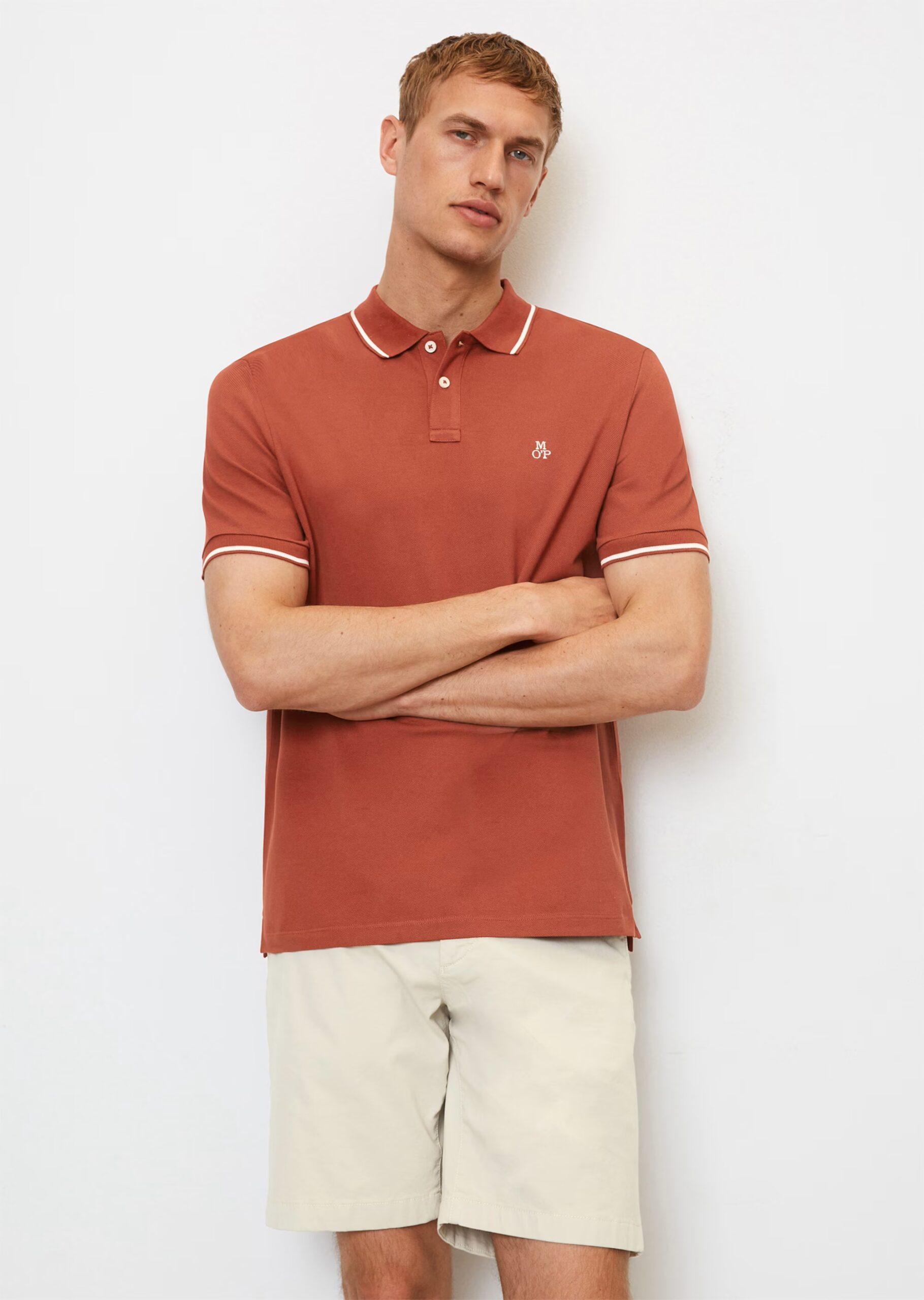 MARC O’POLO Kurzarm-Poloshirt Piqué regular aus Organic Cotton, olive
