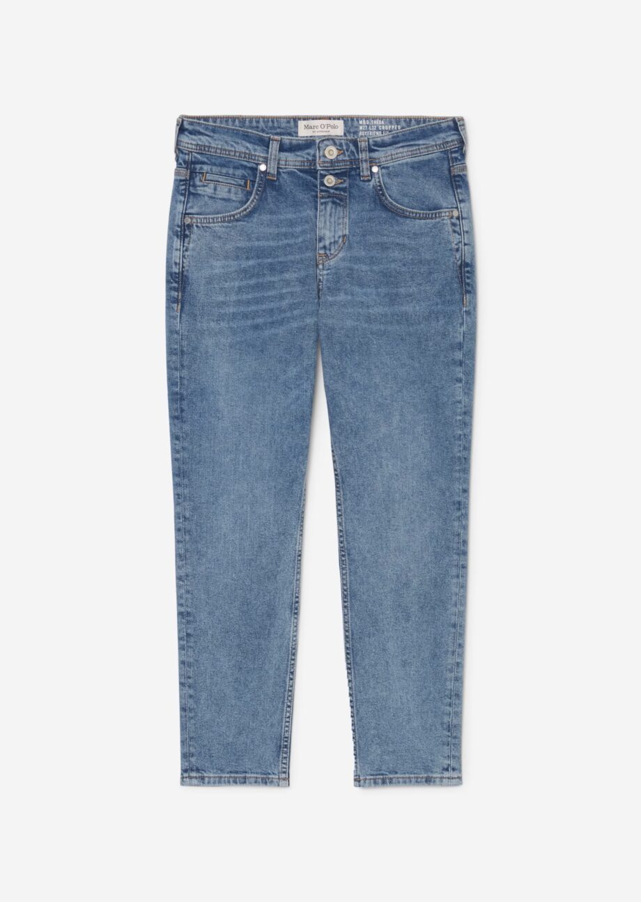 MARC O’POLO  Jeans Modell THEDA boyfriend cropped aus Organic Cotton-Mix, Sustainable mid blue salt and