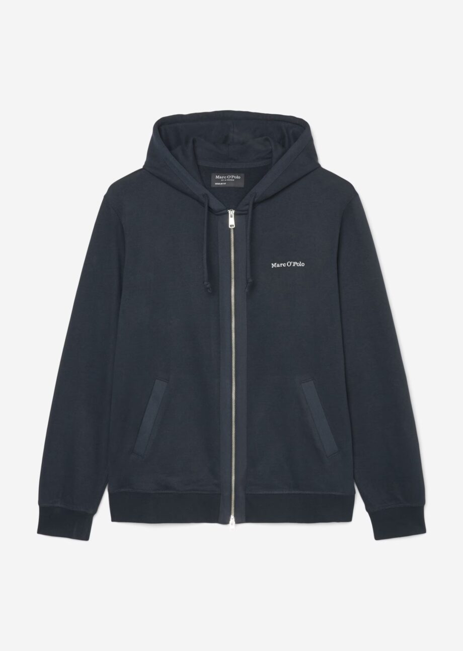 MARC O’POLO  Kapuzen-Sweatjacke regular aus reiner Bio-Baumwolle, dark navy