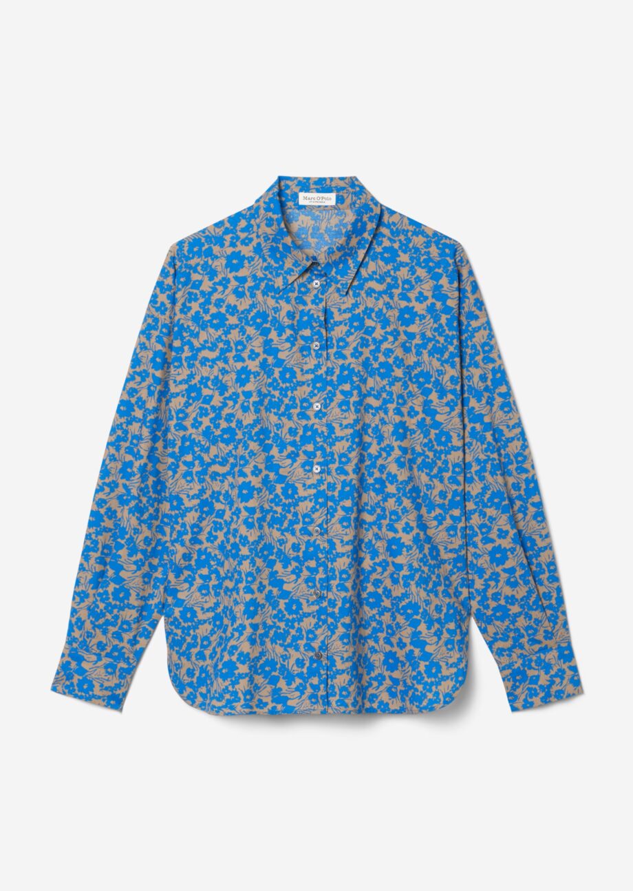 MARC O’POLO  Allover-Print-Langarm-Bluse relaxed  aus Papertouch-Popeline, multi