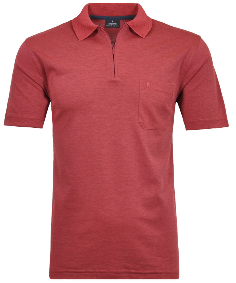 RAGMAN Softknit-Poloshirt mit Zip