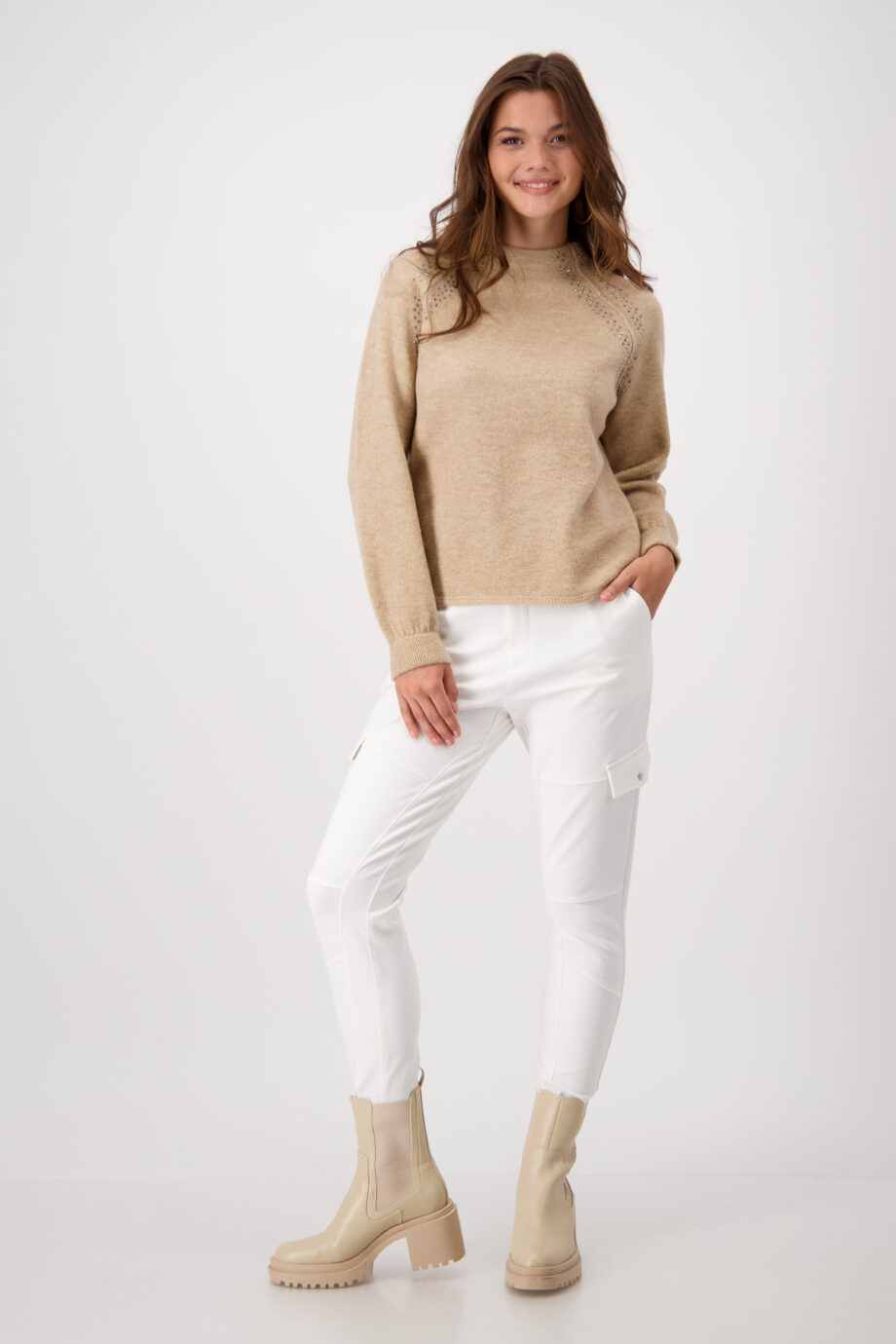 Monari Pullover, biscuit melange