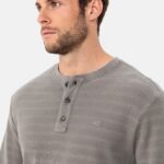 Camel active Langarm Henleyshirt aus reiner Baumwolle