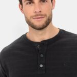 Camel active Langarm Henleyshirt aus reiner Baumwolle