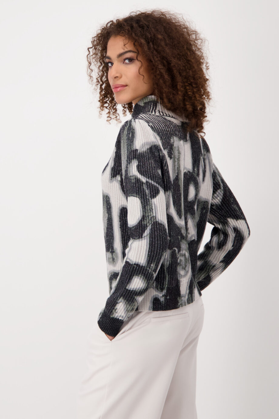 Monari Pullover, stone gemustert