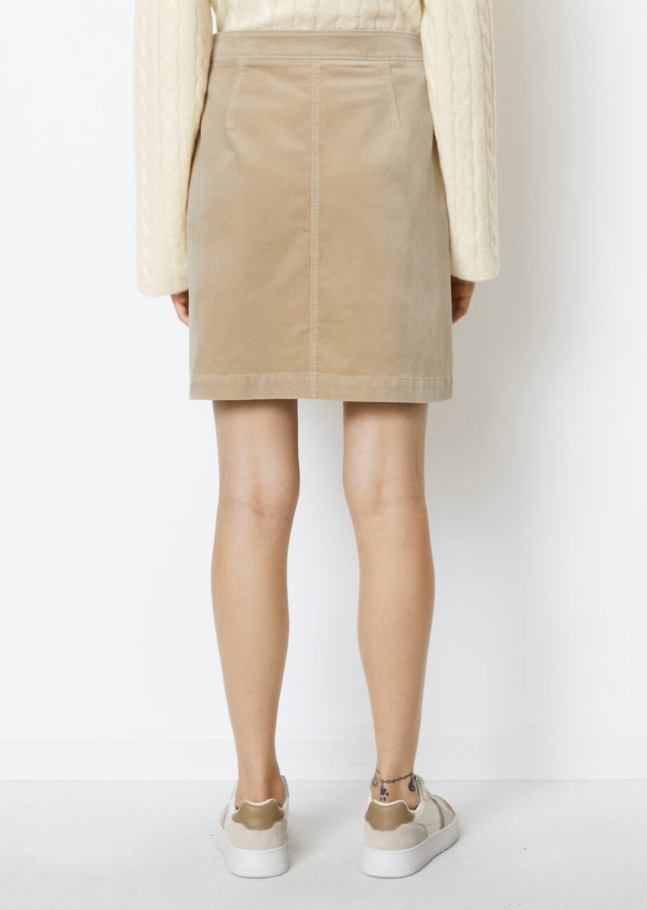 MARC O’POLO  Minirock straight aus stretchigem Samt , jonesboro cream