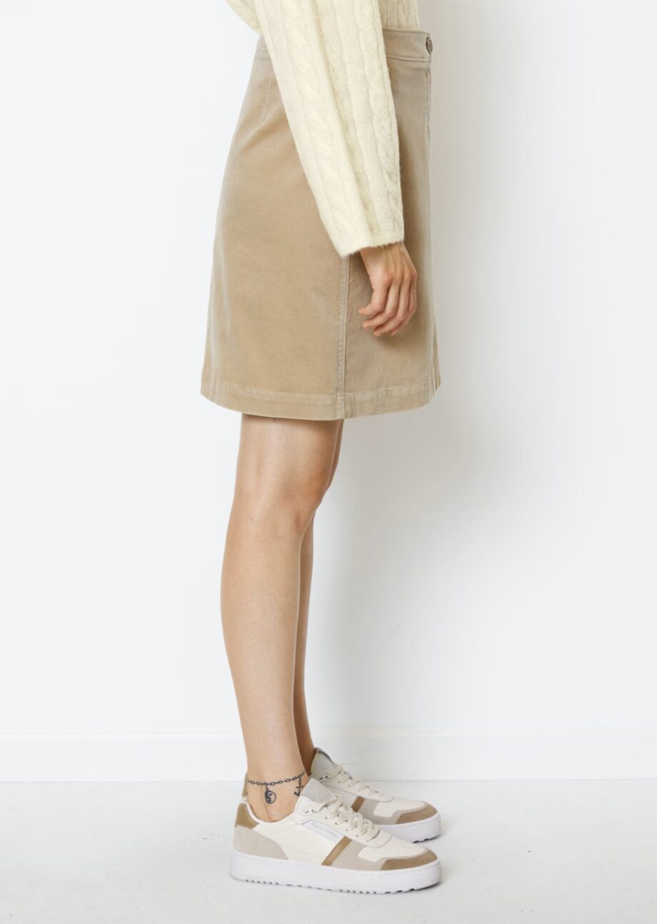 MARC O’POLO  Minirock straight aus stretchigem Samt , jonesboro cream