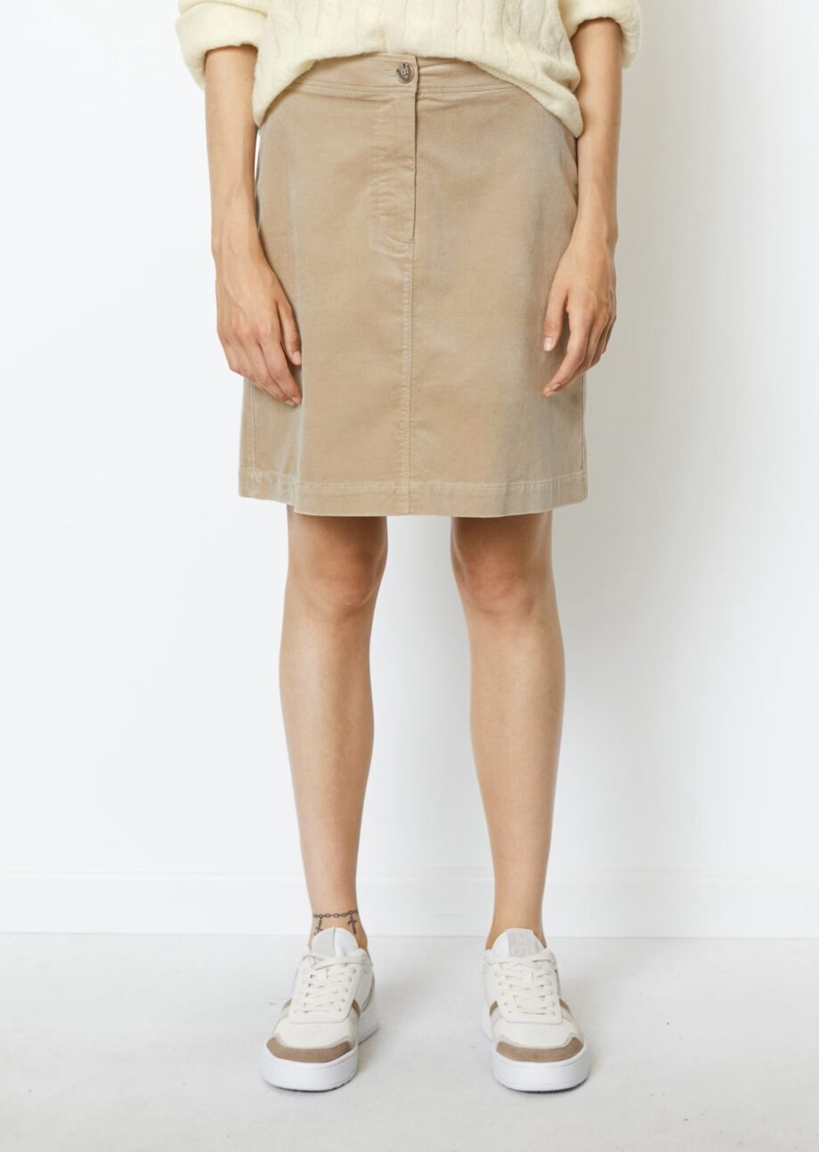 MARC O’POLO  Minirock straight aus stretchigem Samt , jonesboro cream