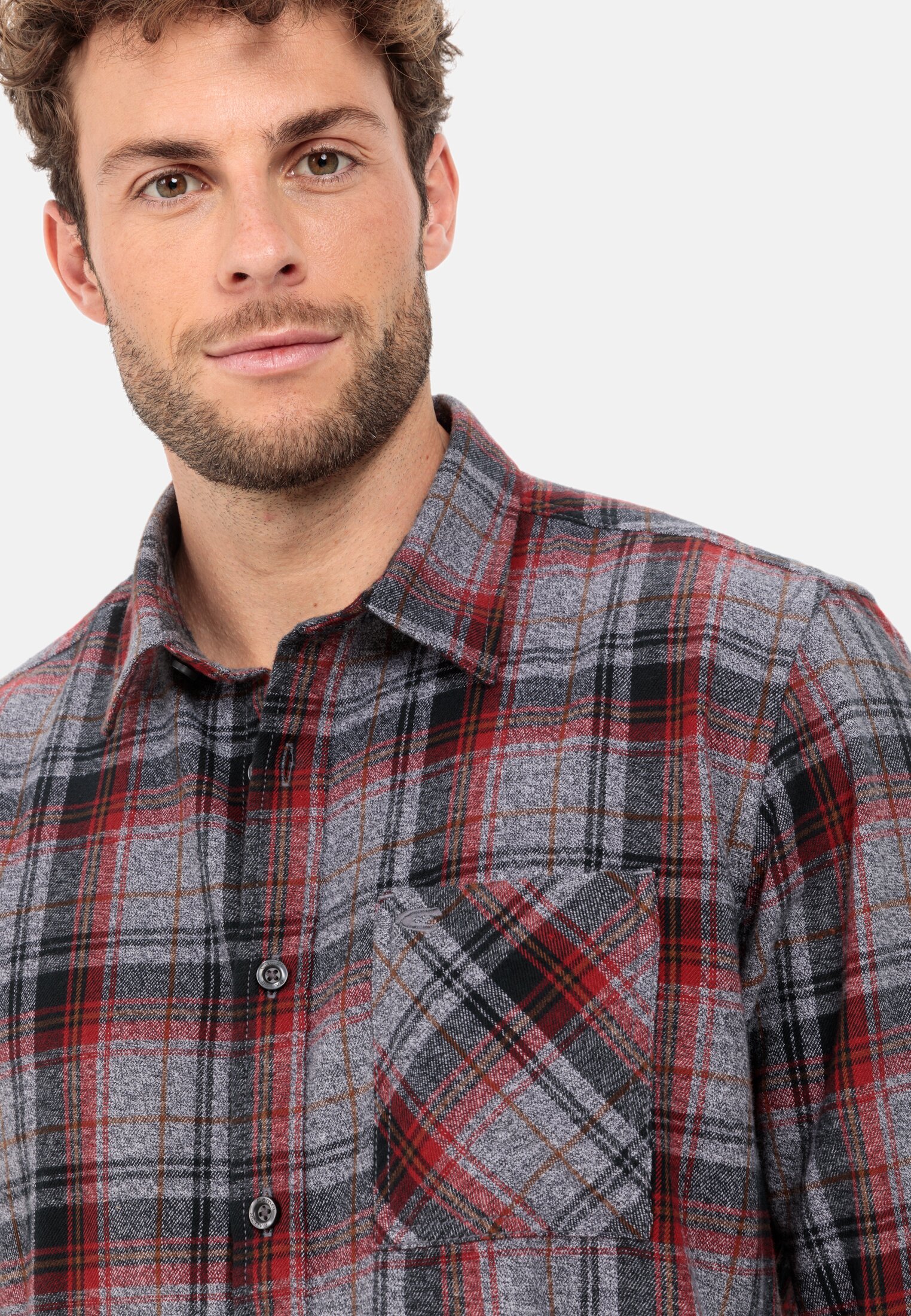 Camel active Flanell Karohemd aus reiner Baumwolle