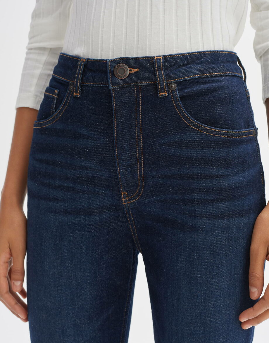 OPUS Women's Barrel | Lolah Modern Barrel Jeans in Rinse Wash Mid Rise, Dark Rinsed Blue, 40 / 28