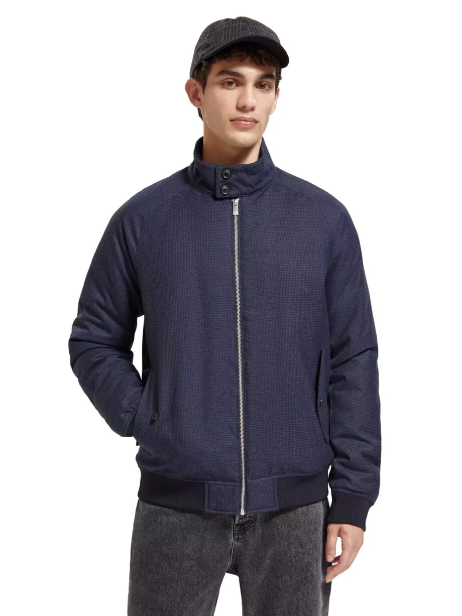 Scotch & Soda wattierte Harrington-Jacke, Night Mini Check