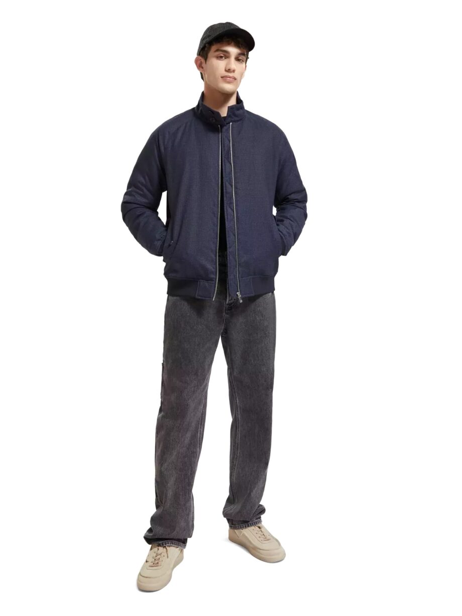 Scotch & Soda wattierte Harrington-Jacke, Night Mini Check