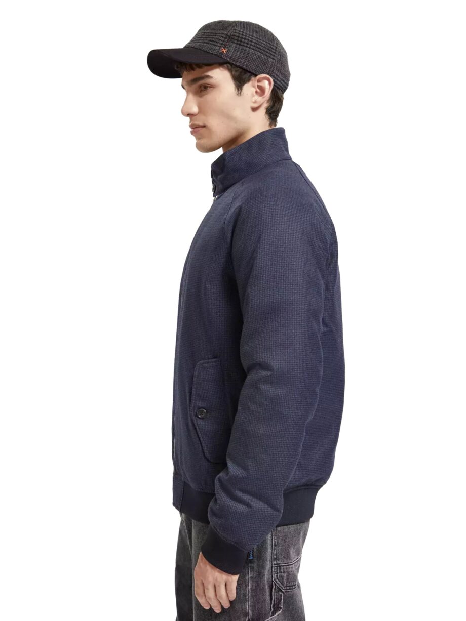 Scotch & Soda wattierte Harrington-Jacke, Night Mini Check