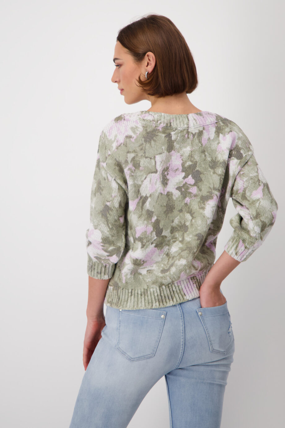 Monari Pullover, sage gemustert