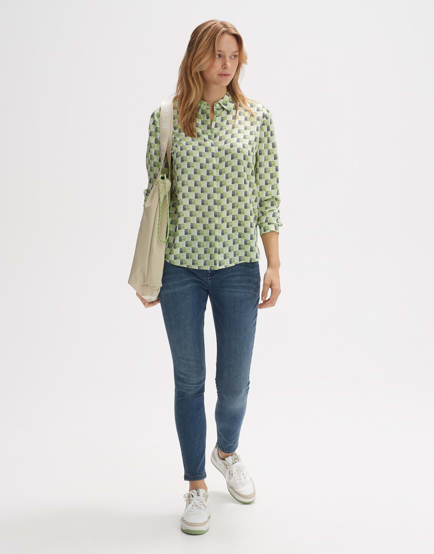 OPUS Hemdbluse Falkine fresh mit Print