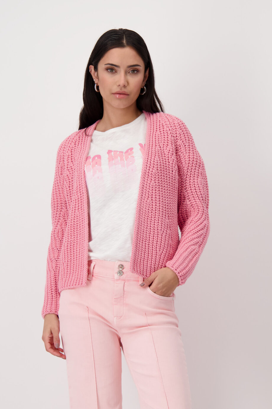 Monari Strickjacke, pink smoothie