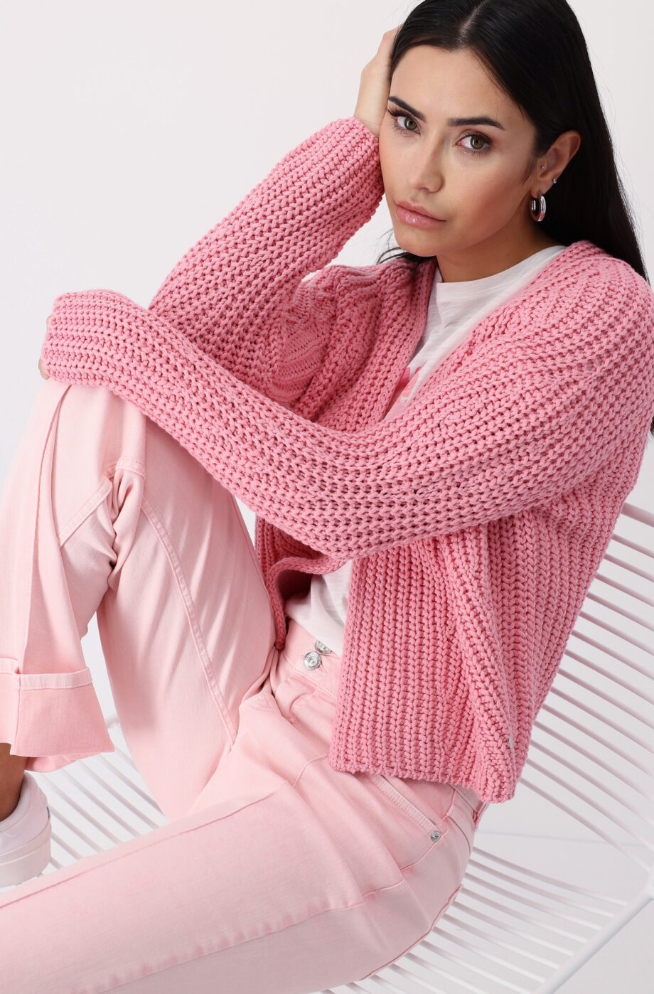 Monari Strickjacke, pink smoothie