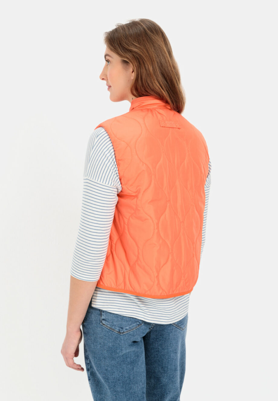 Camel Women kurze Steppweste aus recyceltem Polyester